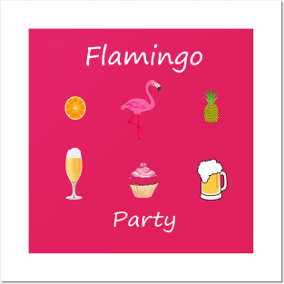 Flamingo Party Posters and Art